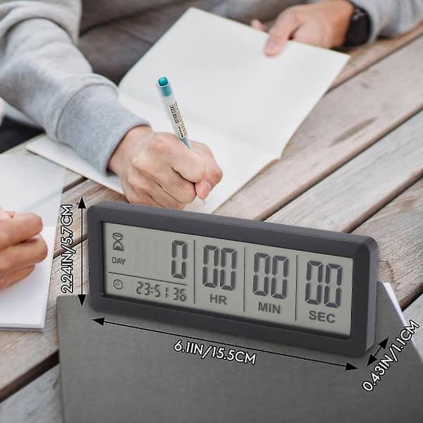 999 Dages Nedtællingsur Timer Kompatibel Eksamen Laboratorium Køkken (sort)