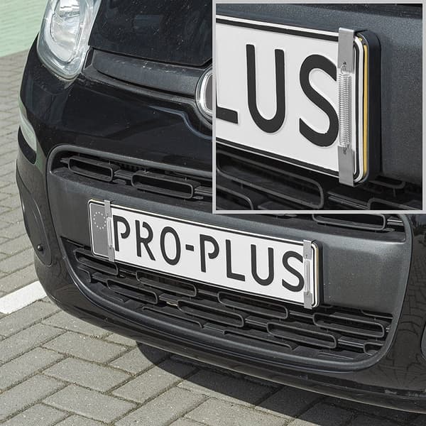 Nummerpladeclips med fjeder - sæt med 4 dele