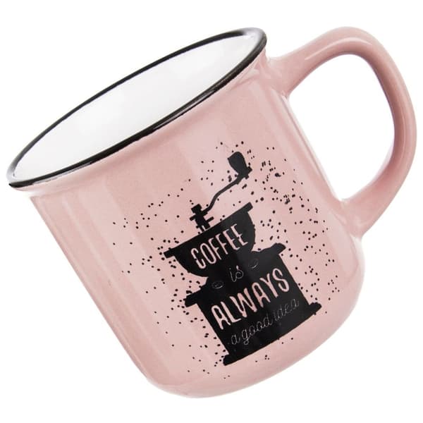 Rosa keramikkopp för kaffe och drycker