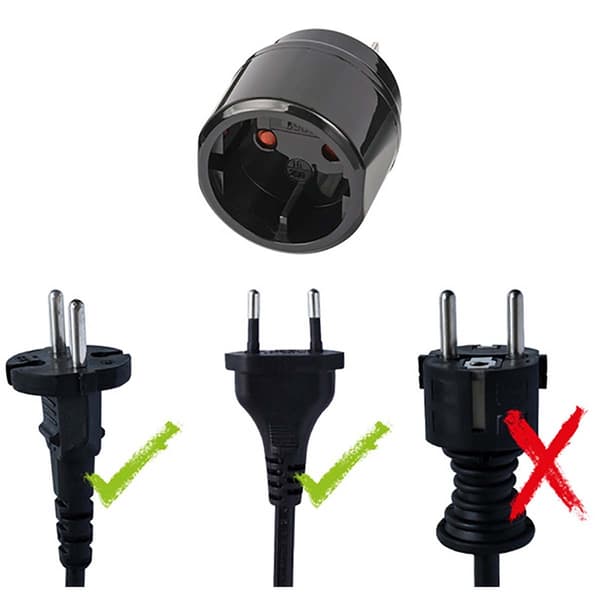 Rejseadapter Sort USA Japan Eurostik 16A 250V Svart