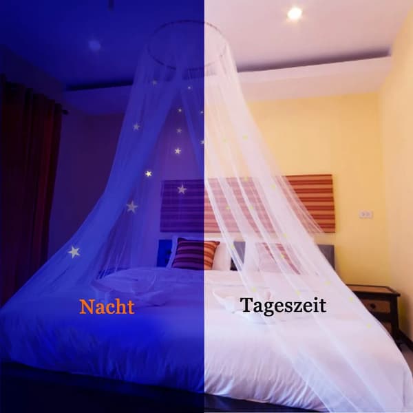 Sengehimmel med LED-stjernelys, perfekt for enkeltsenger til dobbeltsenger