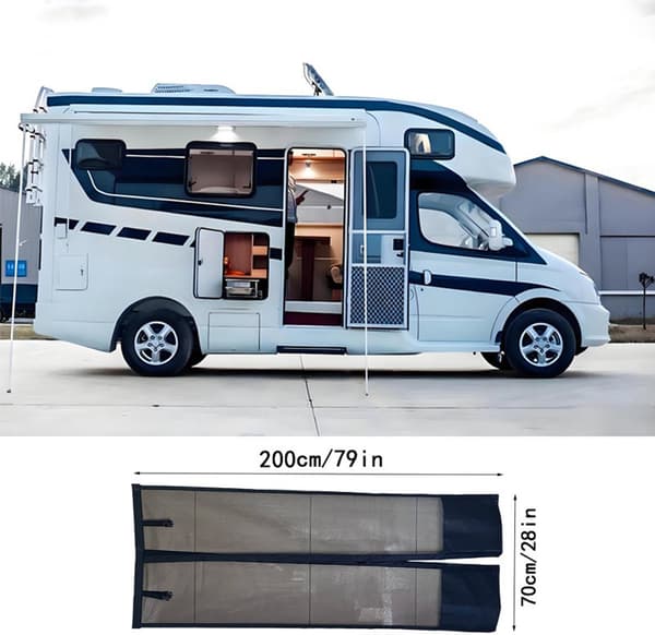 RV Exterior Curtains Mosquito Net Roller Blinds 70x200 cm Compatible with RV Side Door Interior Accessories