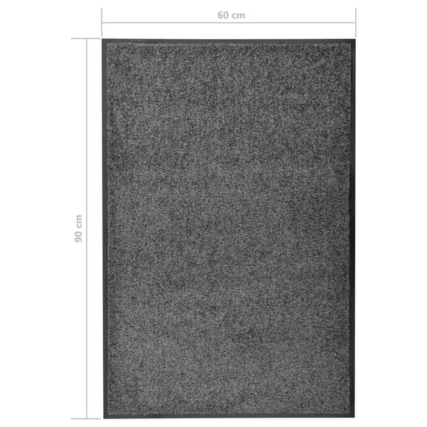 vidaXL Dørmåtte vaskbar antracit 60x90 cm Antracit silver