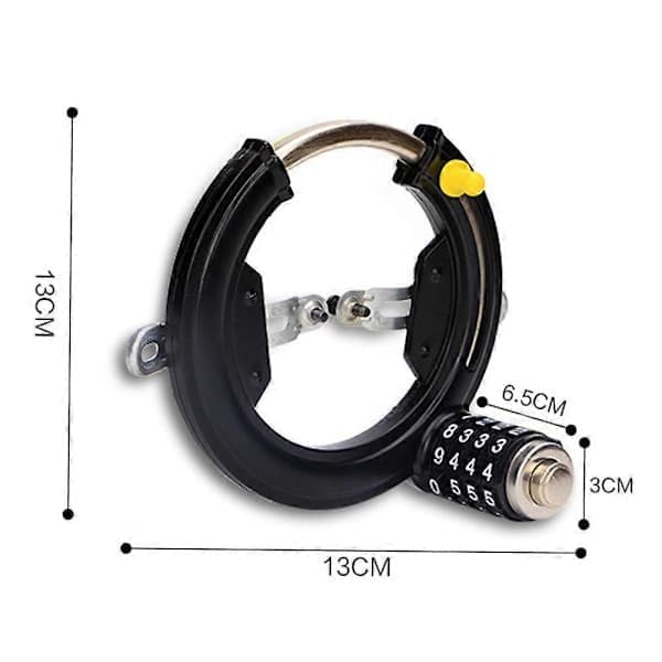 Steel Bicycle Lock, Horseshoe Shape, Security Lock with 4-Digit Password, Anti-Theft Combination, Numeric Code Security, Bicycle Accessories