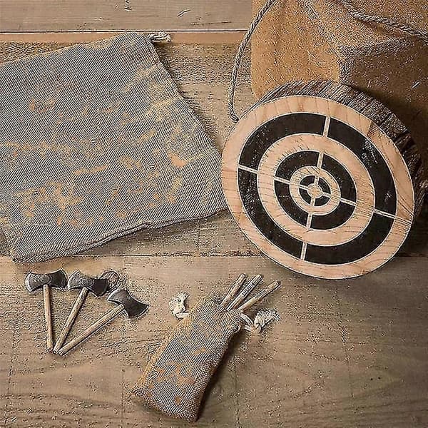 Small Viking Game, Throwing Game with Wooden Set, Outdoor Throwing Game Set