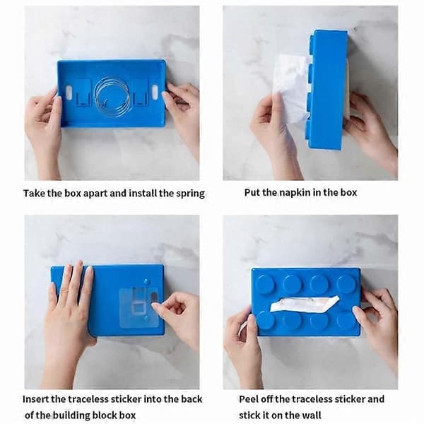 Creative Building Block Paper Holder Waterproof ABS Wall Mounted Multicolor Style C Multicolor Style C