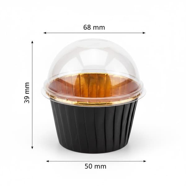 Muffinsform med låg 25 stk. Cupcakesform Aluminium Sort