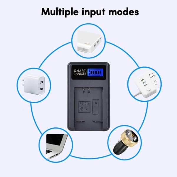 Portable LCD USB Battery Charger for NB11L A3400 IS Cameras, Convenient Power Source