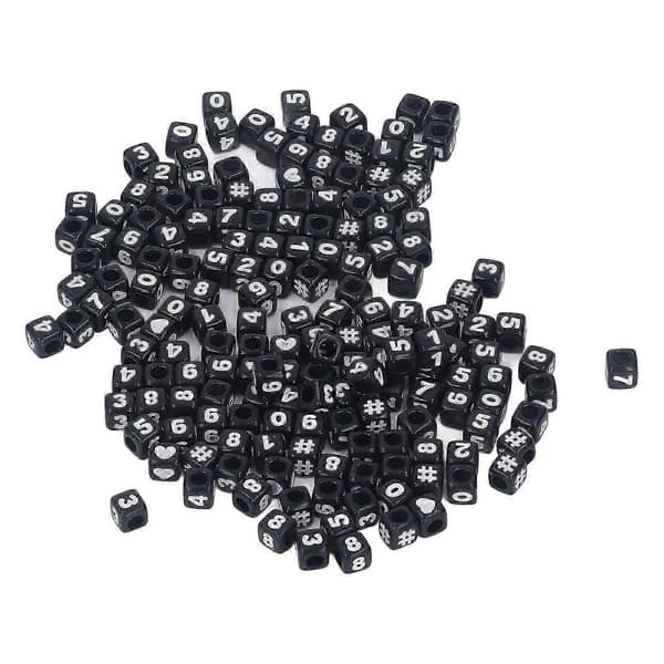 300 pcs Number Beads Cube Acrylic Beads for DIY Jewelry Making