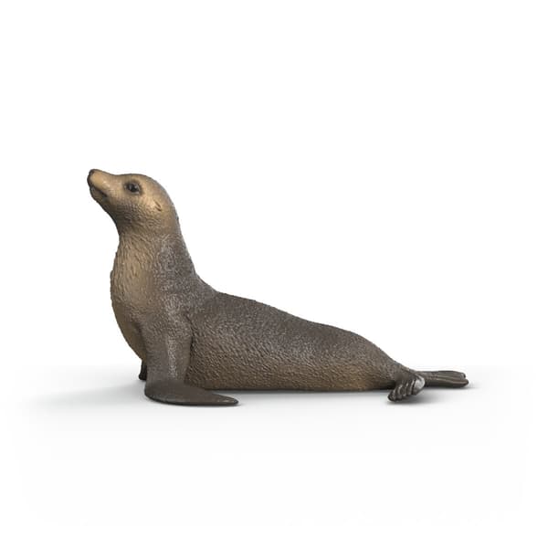 Sjölejonfigur – Slät brun päls, kraftfulla fenor