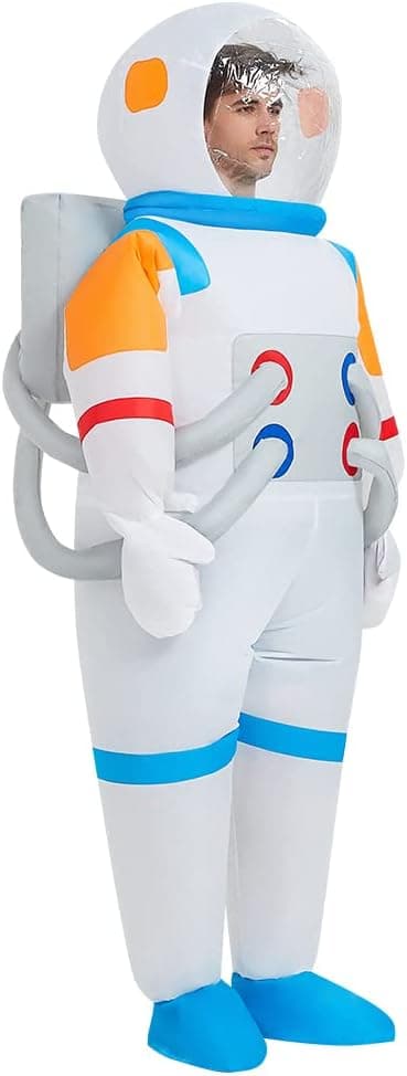 Oppusteligt astronautkostume til voksne, Halloween-kostume, unisex, 100% polyester