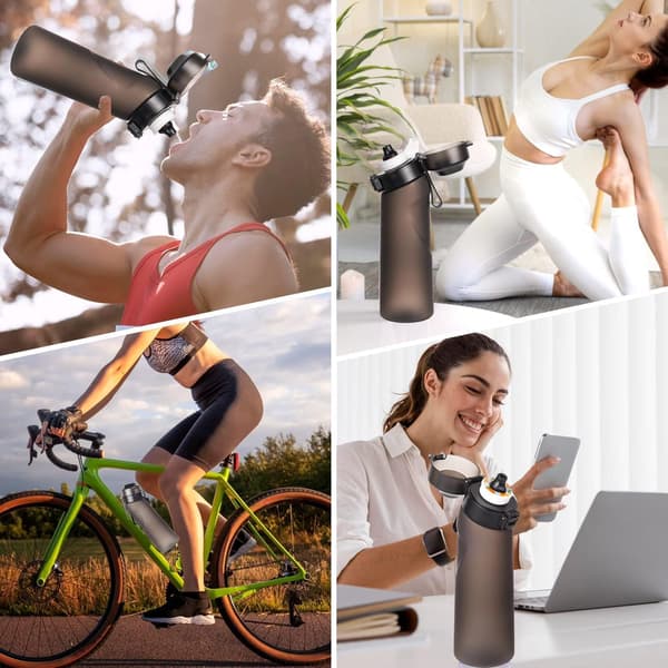 Kannettava urheilujuomapullo hedelmäinfuuserilla 650 ml musta