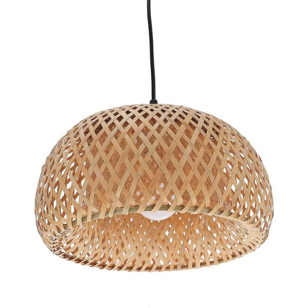 Ledningsmontert rottingpendellampe med bambusskjerm