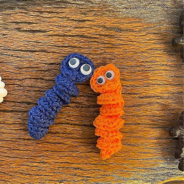 Handgjorda virkade ormar, 3-pack sensoriska fidgetleksaker för ångestlindring, emotionellt stöd, flerfärgad