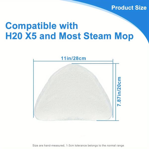 6-pakning mikrofiber dampmopp erstatningsputer med snøring, vaskbare gjenbrukbare påfyll for Vileda Steam Plus, for harde gulv og fliser, hvit