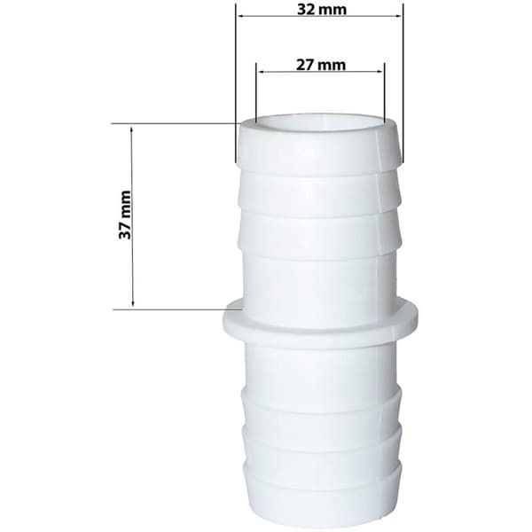 4-delt adapter pooltilbehør, 32 mm diameter, poolrørforbindelsessæt med 8 klemringe