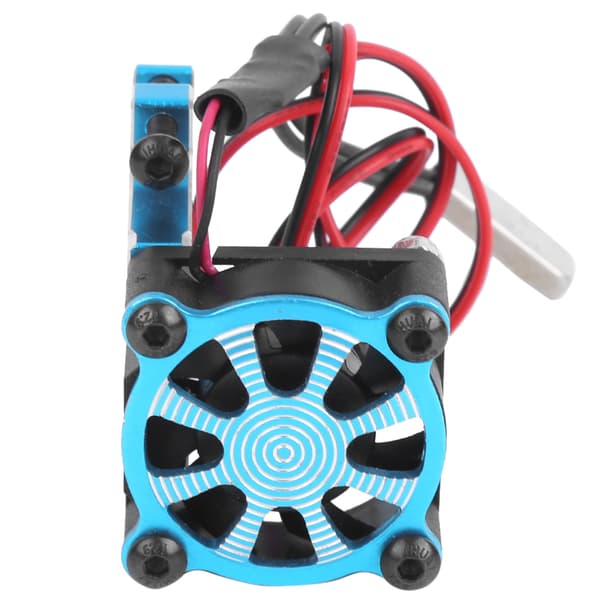 RC-modelbilmotorkøleventilator med køleplade og termisk sensor til 540 550 3650 3660 Blå