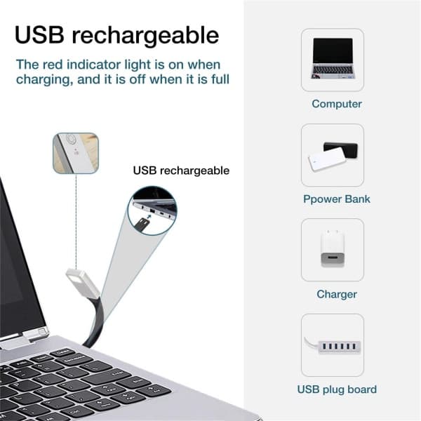 Book Reading Light, Rechargeable Reading Lamp for Reading in Bed