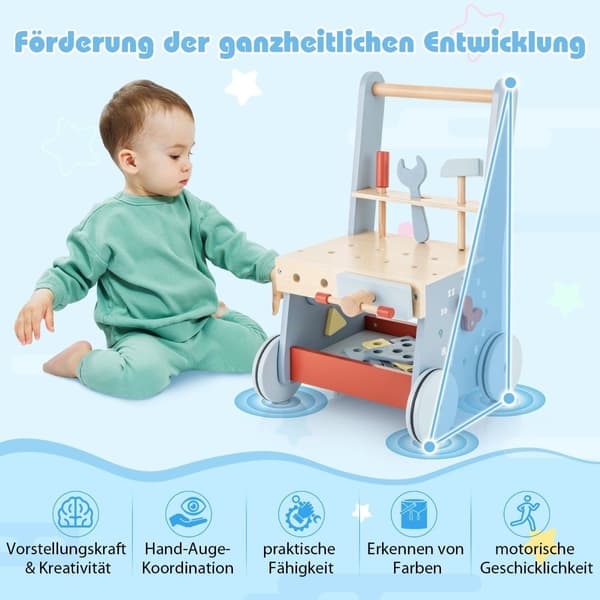2-i-1 Baby Walker & Activity Center med förvaring