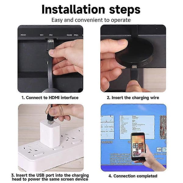 Wireless HDMI Display Adapter for Screen Mirroring from Phone to TV