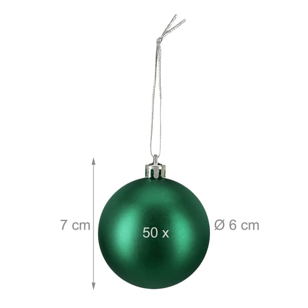 Set med matta julgranskulor, 50 stycken