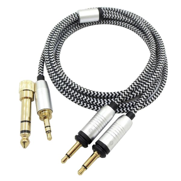 Headsetkabel til Focal ELEGIA Hovedtelefoner Erstatningskabel (2x3.5mm Version) Iltfri Kobbertråd 3.5mm Han & 6.35mm