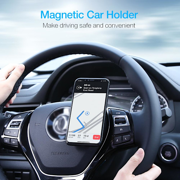Mobilholder / Bilholder / Magnetisk Holder Mobil Bil Universal Sort Black Svart