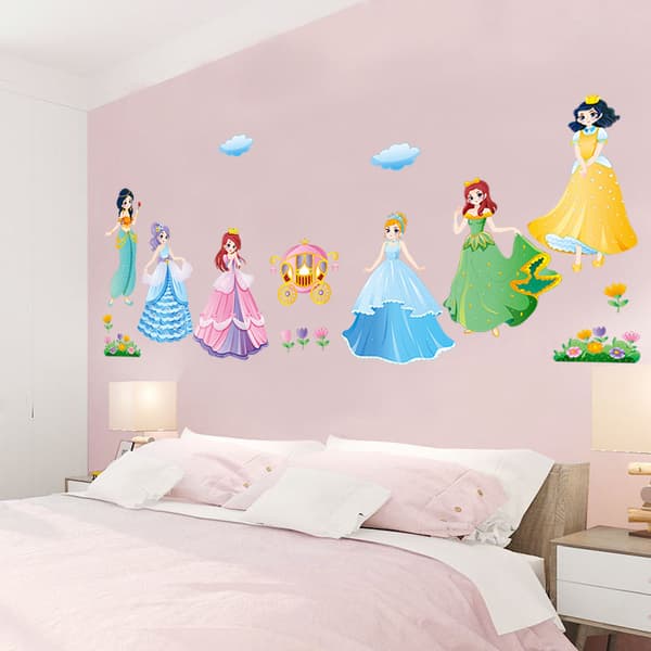 Avtakbare prinsesseklistremerker DIY selvklebende veggtapet