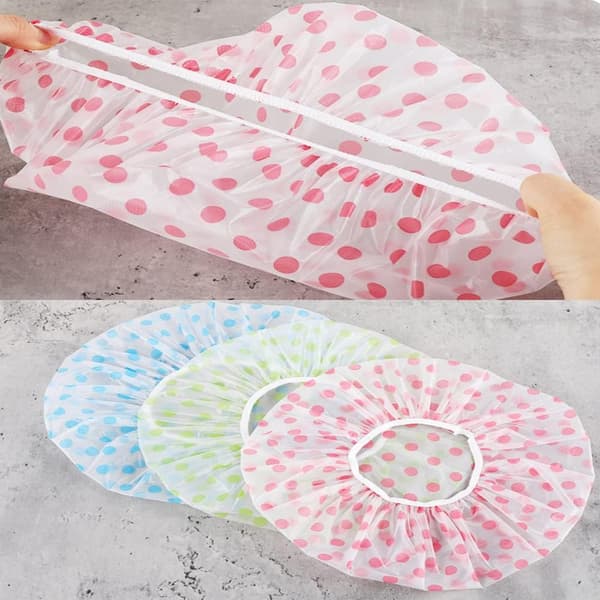 3 Pieces Waterproof Shower Caps, Reusable Bath Caps, for Shower, Spa, Makeup
