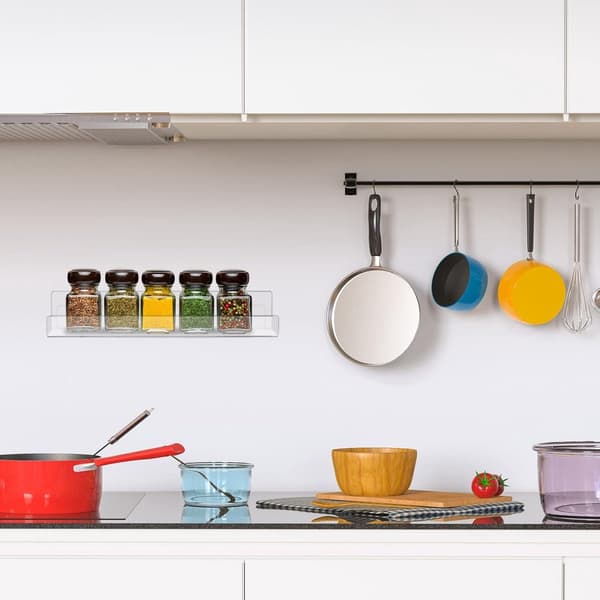 Vægmonterede LP-holdere i akryl til 12-tommer vinylplader, 30,5 x 4,3 x 4,3 cm