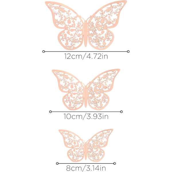 24 pcs 3D Butterfly Wall Decals 3 Sizes Butterfly Wall