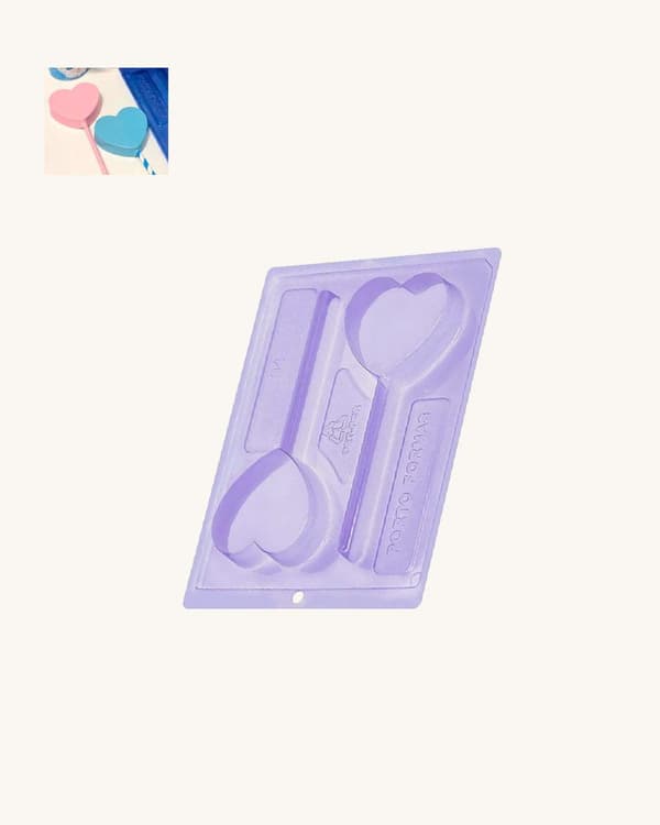 Pralinform Hjerteklubbe Sjokoladeform - Porto Formas 64 - Spesiell 3-delt form Transparent transparent