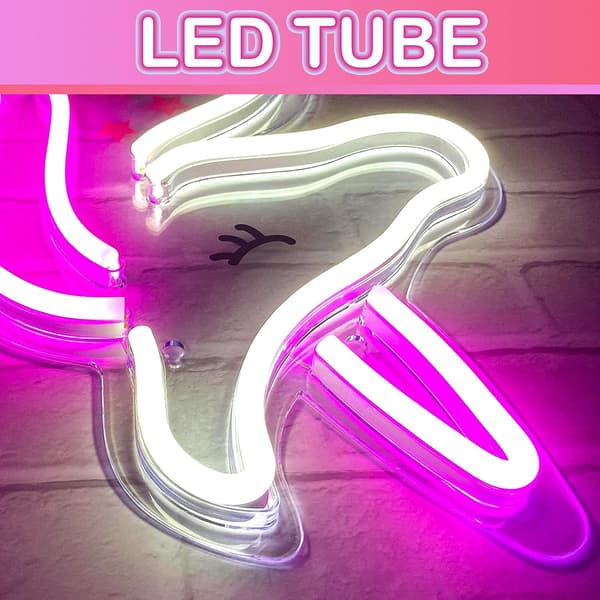 Unicorn Neonljusskylt med Strömbrytare, LED Unicorn Light, USB, Flickrum, Sovrum, Barnrum, Fest, Present