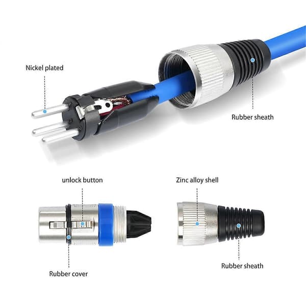 10-pak 3ft 3-bens XLR han til hun XLR mikrofonkabel
