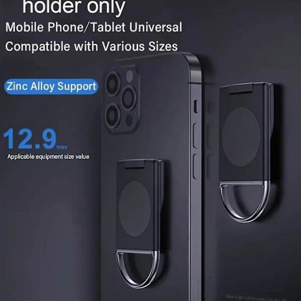 Magnetisk holder for telefoner og nettbrett, Legering 360° Roterende Sammenleggbart Løftbart Telefonstativ for Livesending
