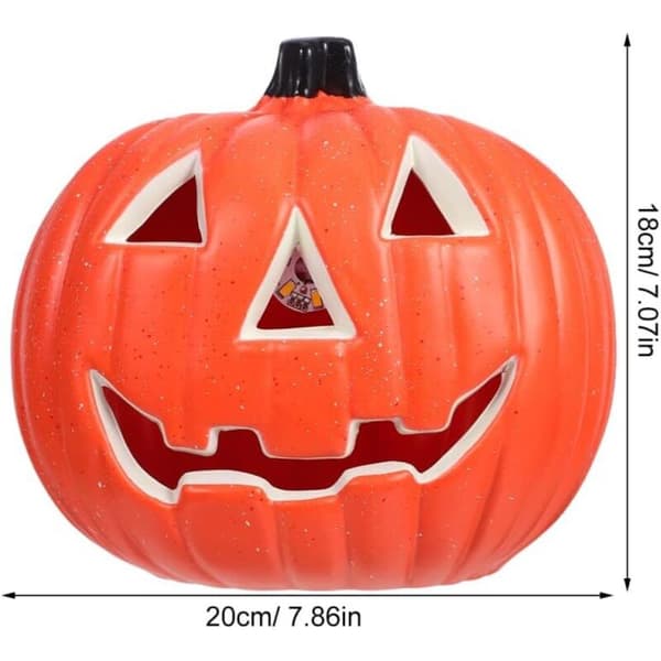 Halloween Pumpkin Lantern Lights Up Unbreakable Pumpkin Shape for Indoor or Outdoor Use