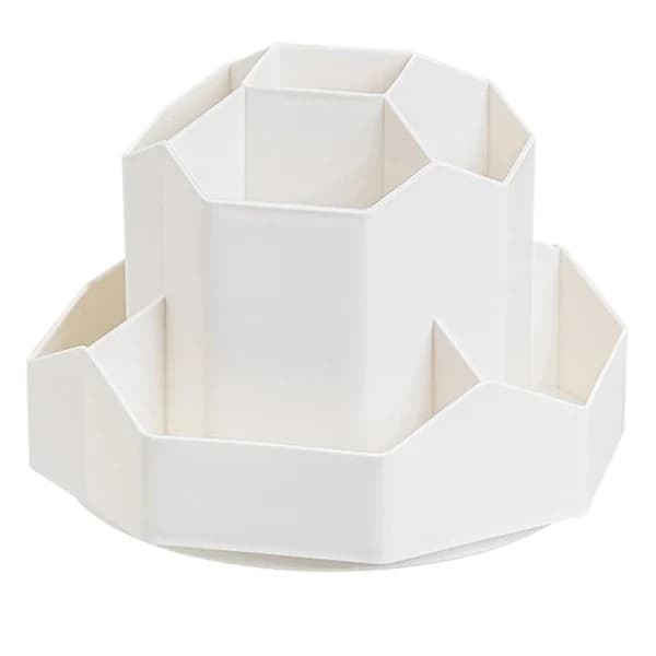 Pennholder, skrivebordsoppbevaring, stor kapasitet 360° roterbar beige