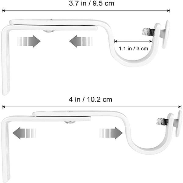 2 säädettävää 18-22 mm verhotankokiinnikettä (valkoinen)