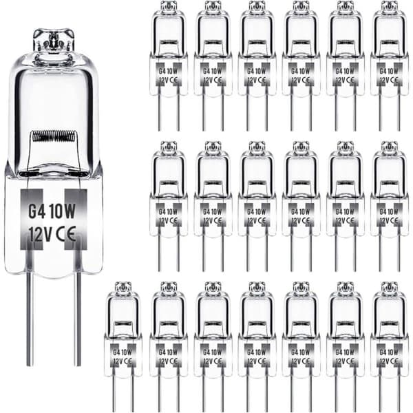 G4 Halogenpærer 10W 12V - Varmhvit - 20-pakning