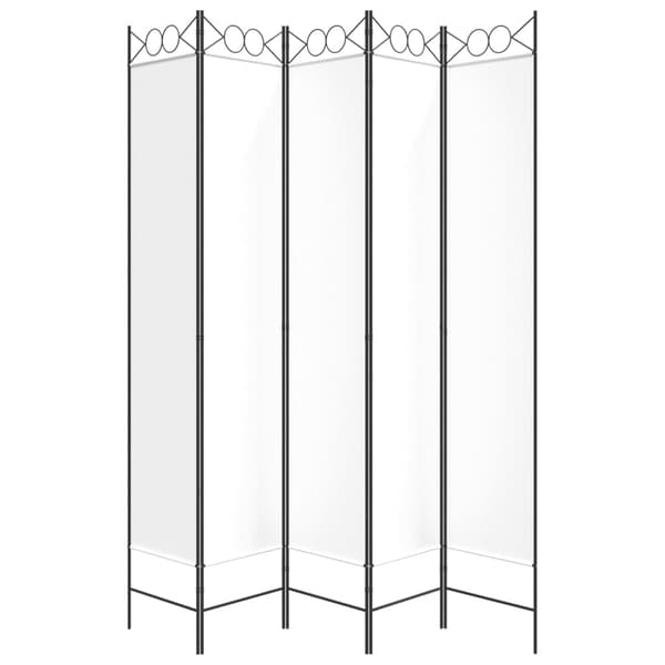 vidaXL Romdeler 5 paneler hvit 200x220 cm stoff Vit 5610