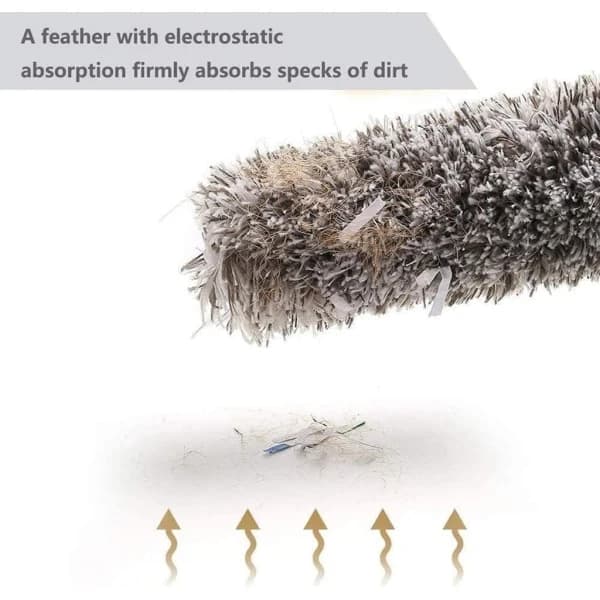 Duster telescopic washable, duster microfiber telescopic stainless steel handle and bendable corner brush, dust cloth