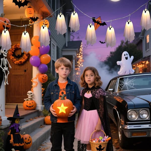 Halloween-valosarja 8 tilaa valaistut pelottavat haamuköynnökset