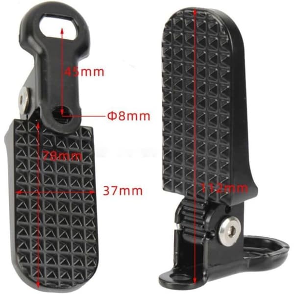 Easy-to-store rear footrest for electric bikes, lightweight and foldable pedal