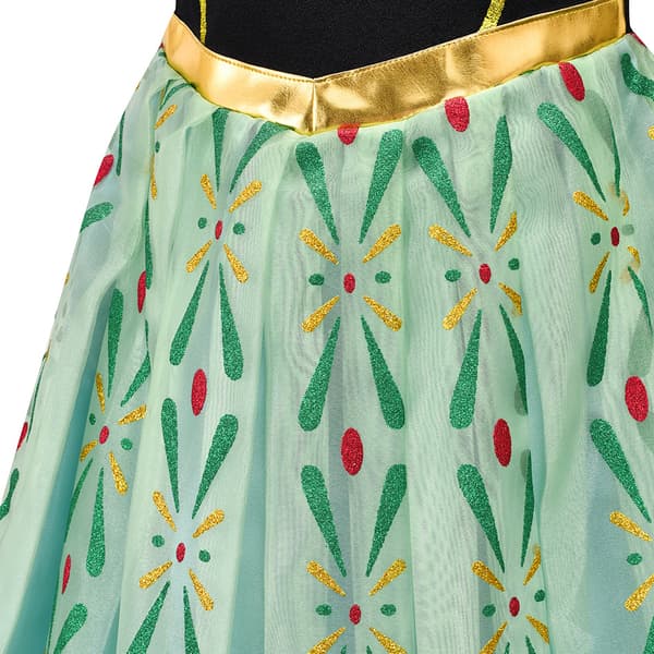 Tyttöjen prinsessa Anna -mekko, vihreä, 4–5 vuotta, naamiaisasu