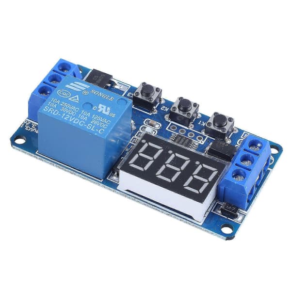 Automatisering DC 12V LED-display Digital Forsinkelsestimer Kontrollbryter Relémodul