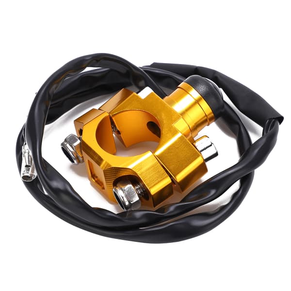 Universal Engine Stop Start Kill Switch with Mounting Backplate for Motorcycle ATV 7/8 inch Handlebars Gold