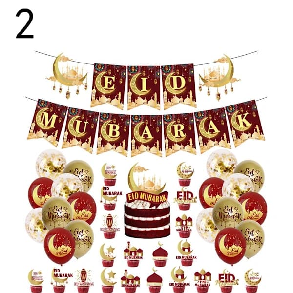 EID MUBARAK Ramadan Party Decoration Banner Balloons