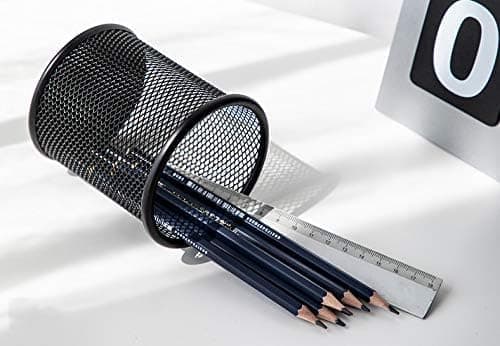 Mesh Pen Holder - Black Desk Pen Holder - Creative Large Capacity Pen Holder - Desktop Office Storage Box