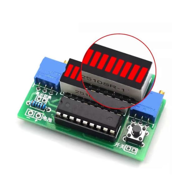 4X LM3914 10 Segment 3.7V Litium 12V Batterikapasitetsindikator Modul Strømnivåtester LED-display DIY-sett