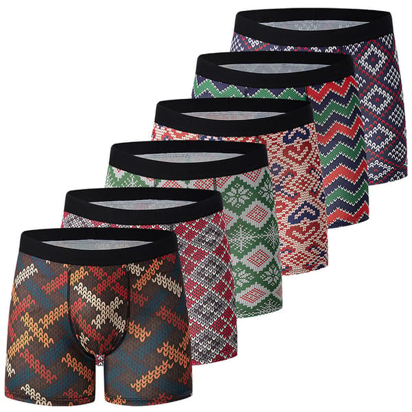 6-pack miesten alushousut, numero- ja kirjainkuviointi, matala vyötärö, polyesteri, L 6 PCS L